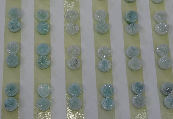 CGC81 8mm flat round druzy quartz cabochons wholesale