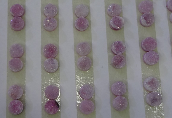 CGC85 8mm flat round druzy quartz cabochons wholesale