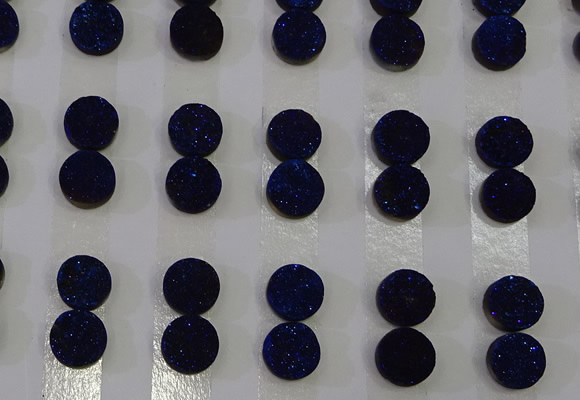 CGC95 10mm flat round druzy quartz cabochons wholesale