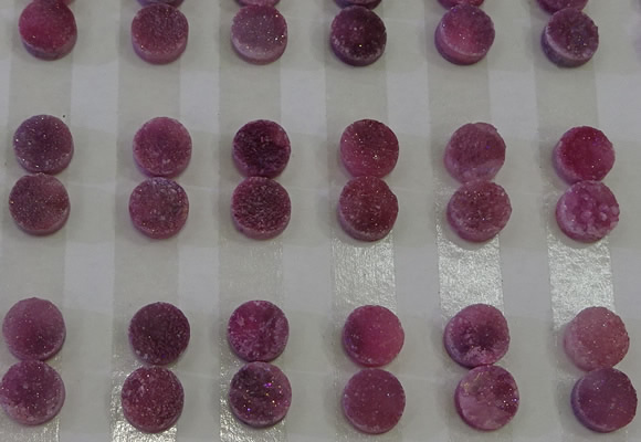 CGC97 10mm flat round druzy quartz cabochons wholesale