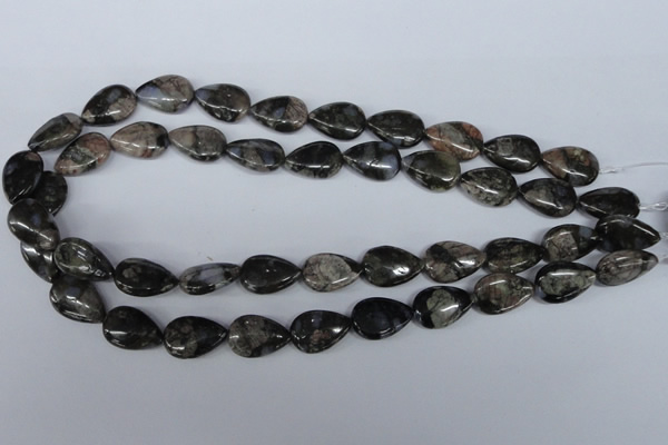 CGE07 15.5 inches 13*18mm flat teardrop glaucophane gemstone beads