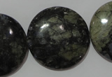 CGE129 15.5 inches 30mm flat round glaucophane gemstone beads