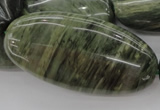 CGH51 15.5 inches 25*50mm oval green hair stone beads wholesale
