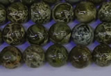 CGJ352 15.5 inches 8mm round green bee jasper beads wholesale