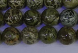 CGJ353 15.5 inches 10mm round green bee jasper beads wholesale
