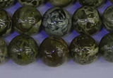 CGJ354 15.5 inches 12mm round green bee jasper beads wholesale