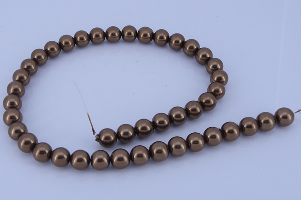 CGL104 10PCS 16 inches 8mm round dyed glass pearl beads wholesale