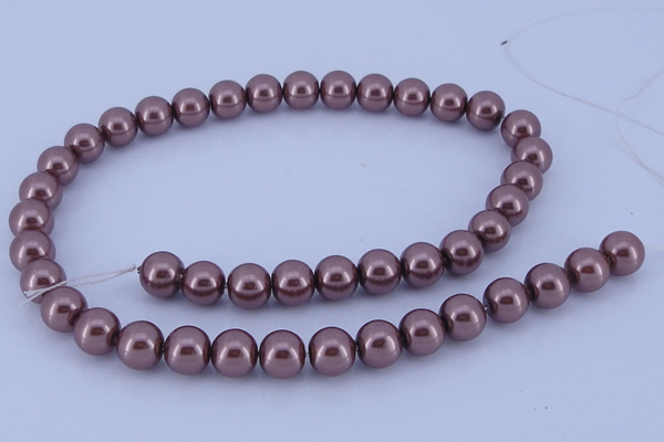 CGL127 5PCS 16 inches 14mm round dyed glass pearl beads wholesale