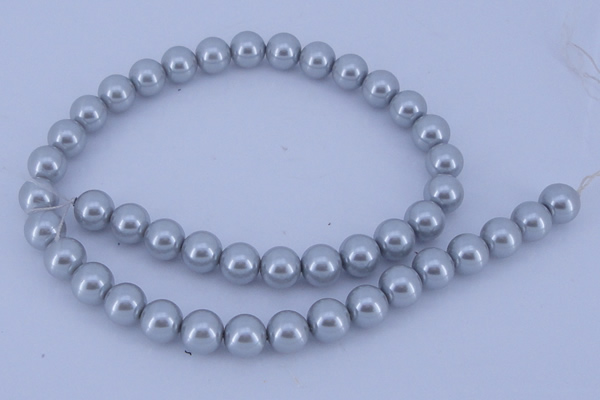 CGL164 10PCS 16 inches 8mm round dyed glass pearl beads wholesale