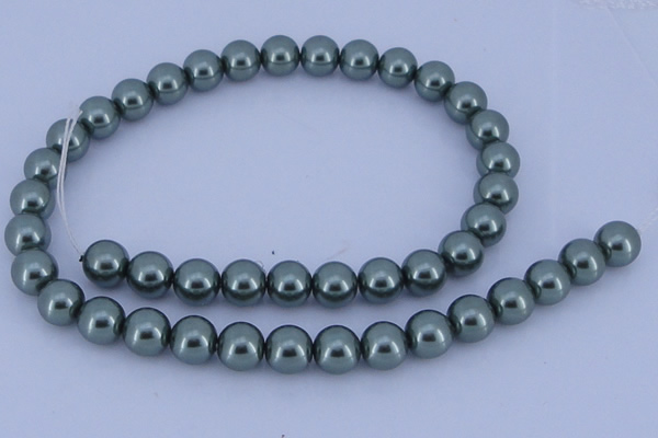 CGL215 5PCS 16 inches 10mm round dyed glass pearl beads wholesale