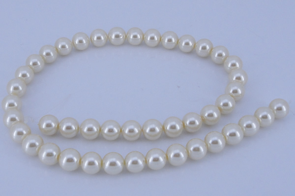 CGL22 10PCS 16 inches 4mm round dyed glass pearl beads wholesale