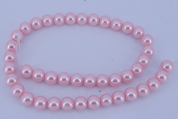 CGL304 10PCS 16 inches 8mm round dyed glass pearl beads wholesale