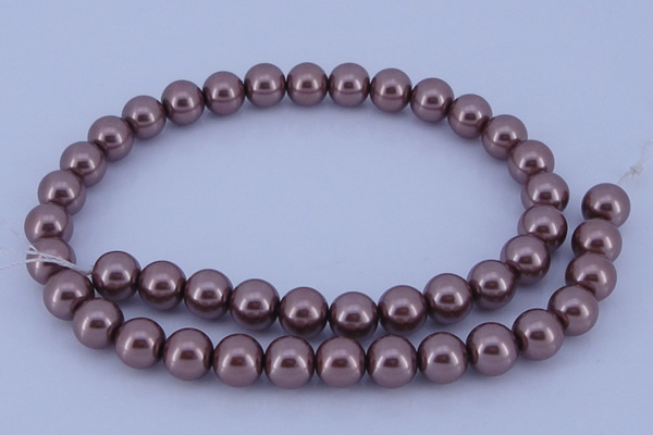 CGL395 5PCS 16 inches 10mm round dyed glass pearl beads wholesale
