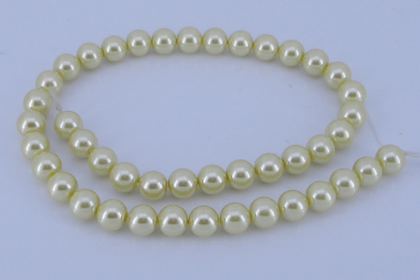 CGL83 10PCS 16 inches 6mm round dyed glass pearl beads wholesale
