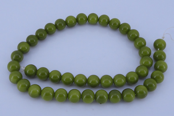 CGL872 10PCS 16 inches 4mm round heated glass pearl beads wholesale