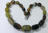 CGN101 20 inches 10*15mm - 20*30mm nuggets agate gemstone necklaces