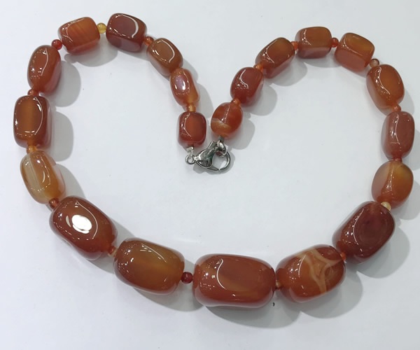 CGN104 20 inches 10*15mm - 20*30mm nuggets agate gemstone necklaces