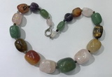 CGN130 22 inches 10*14mm - 20*30mm nuggets mixed gemstone necklaces