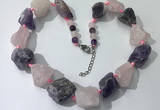 CGN147 19.5 inches 10*14mm - 20*30mm nuggets mixed quartz necklaces