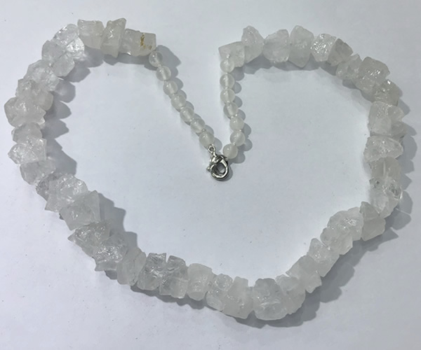 CGN155 18.5 inches 12*16mm - 13*18mm nuggets white crystal necklaces
