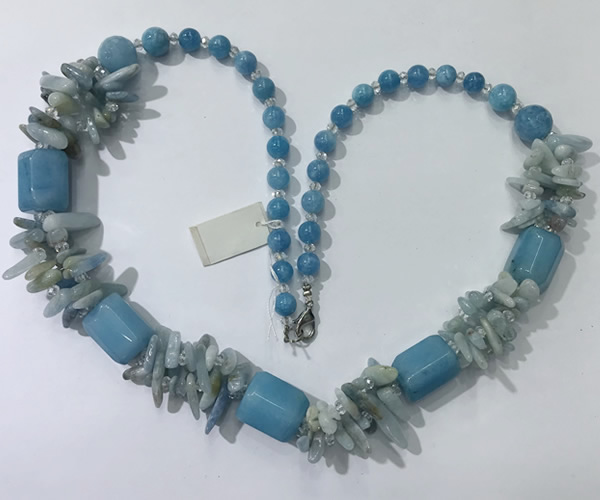 CGN311 27.5 inches chinese crystal & mixed gemstone beaded necklaces