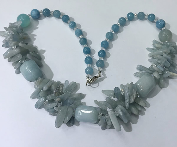 CGN335 20.5 inches chinese crystal & mixed gemstone beaded necklaces