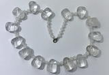 CGN440 21.5 inches freeform white crystal gemstone beaded necklaces