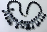 CGN504 21 inches chinese crystal & blue goldstone beaded necklaces