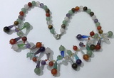 CGN506 21 inches chinese crystal & mixed gemstone beaded necklaces