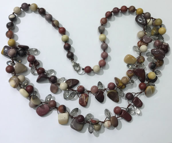 CGN531 19.5 inches chinese crystal & mookaite beaded necklaces
