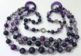 CGN622 24 inches chinese crystal & striped agate beaded necklaces