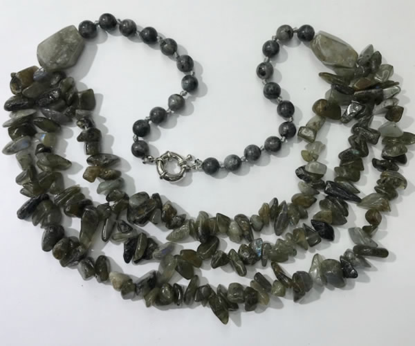CGN677 22 inches stylish labradorite gemstone beaded necklaces