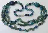 CGN684 23.5 inches chinese crystal & mixed gemstone beaded necklaces