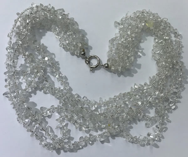 CGN720 19.5 inches stylish 6 rows white crystal chips necklaces