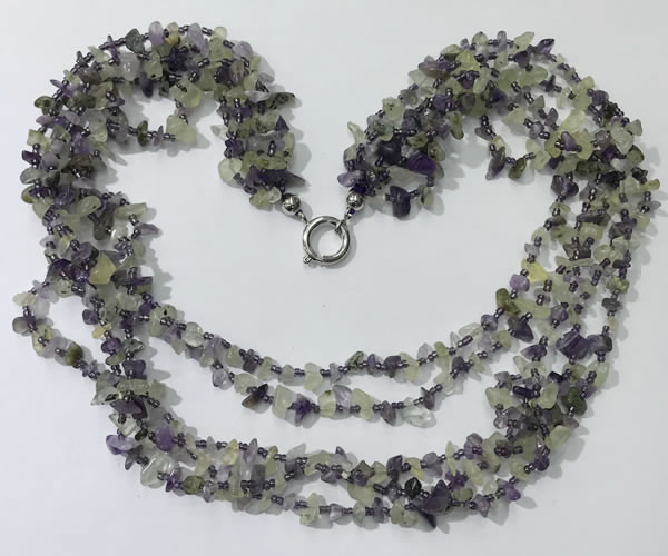 CGN741 19.5 inches stylish 5 rows fluorite chips necklaces