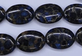 CGO207 15.5 inches 12*16mm oval gold blue color stone beads