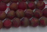 CGO251 15.5 inches 6mm round matte gold multi-color stone beads