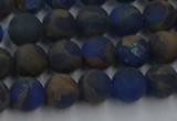 CGO261 15.5 inches 6mm round matte gold multi-color stone beads
