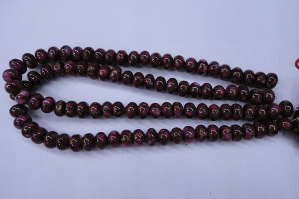 CGO72 15.5 inches 8*12mm rondelle gold red color stone beads