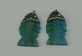 CGP134 25*48mm fishbone agate gemstone pendants wholesale