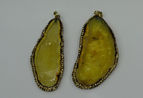 CGP141 30*55mm - 40*65mm freeform agate pendants wholesale