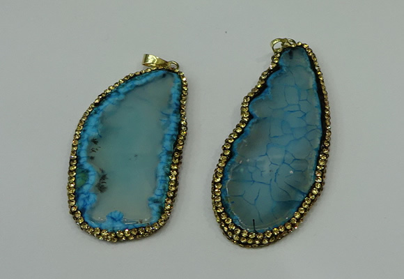 CGP144 30*55mm - 40*65mm freeform agate pendants wholesale