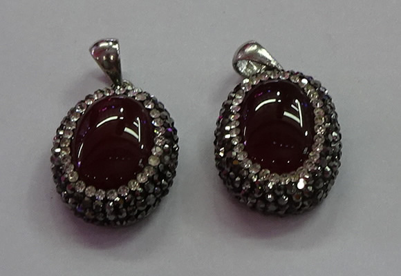 CGP1511 18*25mm oval agate gemstone pendants wholesale
