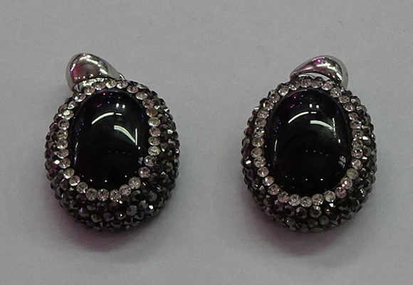 CGP1512 18*25mm oval agate gemstone pendants wholesale