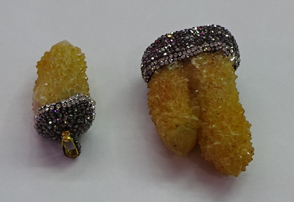 CGP1532 20*40mm - 30*50mm nuggets druzy quartz pendants