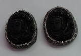 CGP1571 40*50mm carved black obsidian pendants wholesale