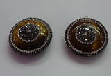 CGP1573 35mm coin yellow tiger eye pendants wholesale