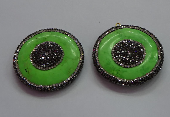 CGP1584 45mm coin turquoise gemstone pendants wholesale