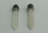 CGP178 10*55mm sticks white crystal gemstone pendants wholesale