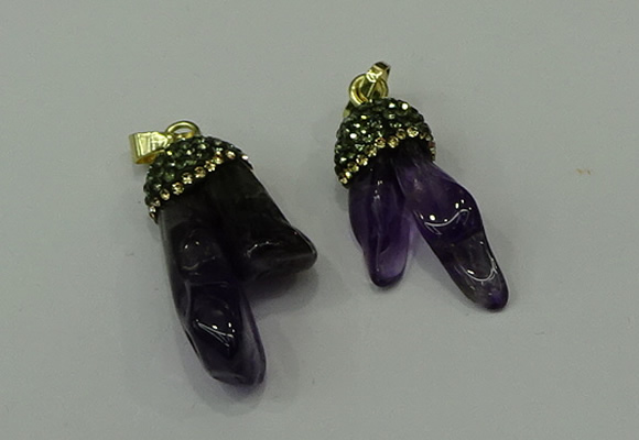 CGP207 12*30mm - 15*35mm freeform amethyst pendants wholesale